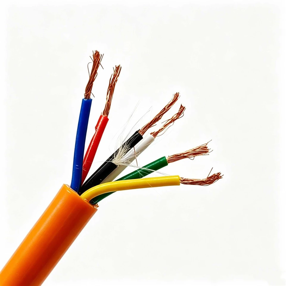 Ανθεκτικό 6*1,0mm² Αδιάβροχο καλώδιο PE Μόνωση Πορτοκαλί PUR Μπουφάν γυμνό χαλκό στεγανή δομή για υδραυλική μηχανική